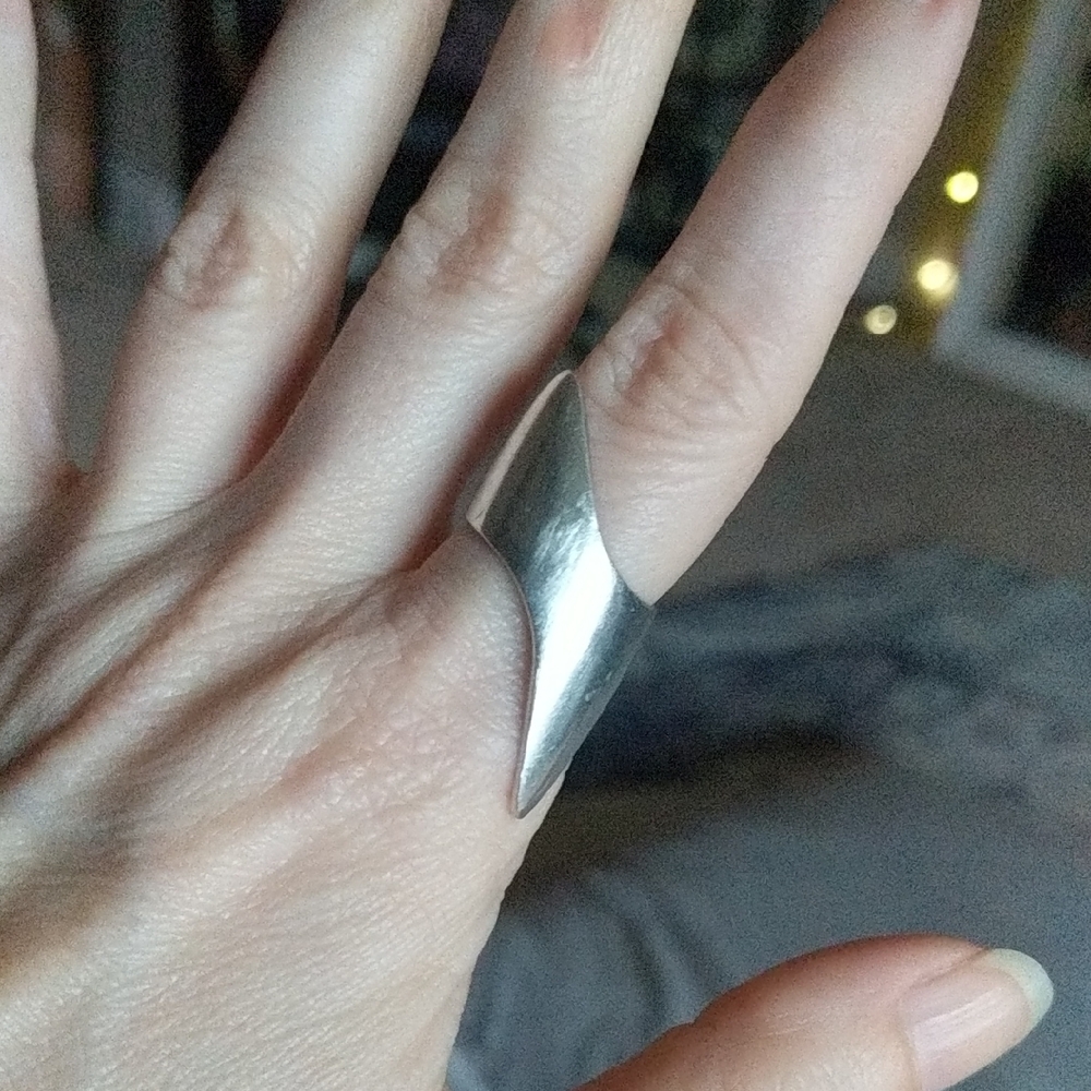 Abstract Sterling Silver Ring